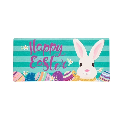Evergreen Easter Bunny Sassafras Indoor Outdoor Switch Doormat 1'10"x10" Blue 1 Evergreen Easter Bunny Sassafras Indoor Outdoor Switch Doormat 1'10"x10" Blue