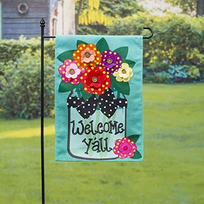 Evergreen Indoor Outdoor Welcome Y'all Bundle Set Of 4 - Garden Flag Stand And Flag, Sassafras Doormat Frame And Sassafras Insert 2 Evergreen Indoor Outdoor Welcome Y'all Bundle Set Of 4 - Garden Flag Stand And Flag, Sassafras Doormat Frame And Sassafras Insert - Image 2