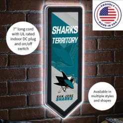 Evergreen Ultra-Thin Glazelight LED Wall Decor, Pennant, San Jose Sharks- 9 X 23 Inches Made In USA -Optimal Home Decoration GUEST 758d7d5c a2f5 4933 8ee3 c56db652fc1c