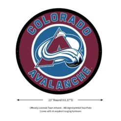 Evergreen Ultra-Thin Edgelight LED Wall Decor, Round, Colorado Avalanche- 23 X 23 Inches Made In USA