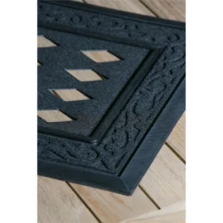 Evergreen Black Scroll Sassafras Floor Mat Indoor Outdoor Rubber Tray 18"x30" Fits Sassafras Inserts 10"x22" Black -Optimal Home Decoration GUEST 7e1593bc bfa6 4afa aa95 2c17628e0231