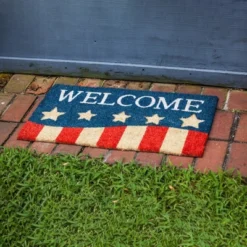 Evergreen Patriotic Stripes Indoor Outdoor Natural Coir Doormat 1'4"x2'4" Multicolored -Optimal Home Decoration GUEST 7eddf350 c3ec 43dc 8807 b5a7220fae50