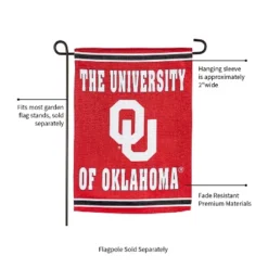 Evergreen Embossed Suede Flag, GDN Size, University Of Oklahoma