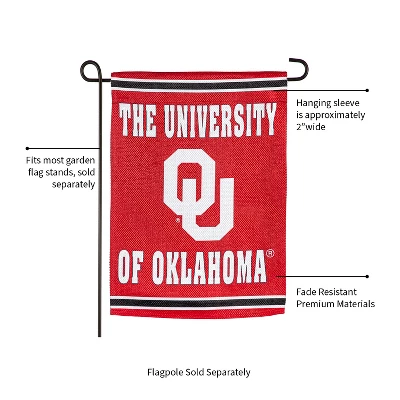 Evergreen Embossed Suede Flag, GDN Size, University Of Oklahoma 1 Evergreen Embossed Suede Flag, GDN Size, University Of Oklahoma