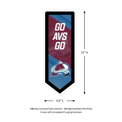 Evergreen Ultra-Thin Glazelight LED Wall Decor, Pennant, Colorado Avalanche- 9 X 23 Inches Made In USA 1 Evergreen Ultra-Thin Glazelight LED Wall Decor, Pennant, Colorado Avalanche- 9 X 23 Inches Made In USA