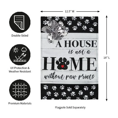 Evergreen Paw Prints Garden Burlap Flag 12.5 X 18 Inches Indoor Outdoor Decor 5 Evergreen Paw Prints Garden Burlap Flag 12.5 X 18 Inches Indoor Outdoor Decor - Image 5