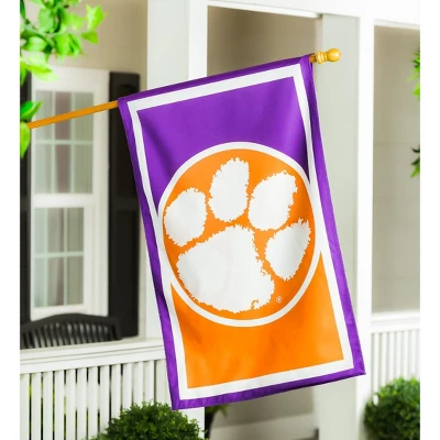 Evergreen Flag, DS New Burlap, Reg, Clemson University 5 Evergreen Flag, DS New Burlap, Reg, Clemson University - Image 5