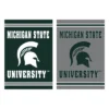 Evergreen Embossed Suede Flag, House Size, Michigan State University