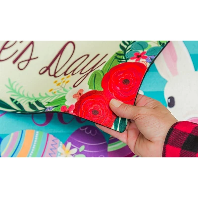 Evergreen Easter Bunny Sassafras Indoor Outdoor Switch Doormat 1'10"x10" Blue 5 Evergreen Easter Bunny Sassafras Indoor Outdoor Switch Doormat 1'10"x10" Blue - Image 5