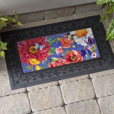 Evergreen English Garden Florals Sassafras Indoor Outdoor Switch Doormat 1'10"x10" Multicolored 3 Evergreen English Garden Florals Sassafras Indoor Outdoor Switch Doormat 1'10"x10" Multicolored - Image 3