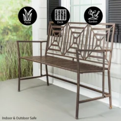 Evergreen Bronze Square Back Garden Bench -Optimal Home Decoration GUEST 895ba5f6 0033 4d3f b16f 9a1632e296d7