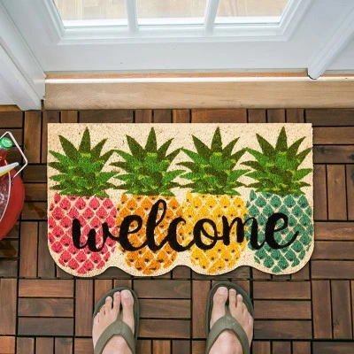 Evergreenful Pineapples Shaped Indoor Outdoor Natural Coir Doormat 1'4"x2'4" Multicolored 1 Evergreenful Pineapples Shaped Indoor Outdoor Natural Coir Doormat 1'4"x2'4" Multicolored