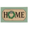 Evergreen Farmhouse Home Wreath Indoor Outdoor Natural Coir Doormat 1'4"x2'4" Black
