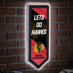 Evergreen Ultra-Thin Glazelight LED Wall Decor, Pennant, Chicago Blackhawks- 9 X 23 Inches Made In USA -Optimal Home Decoration GUEST 8d9ab366 cd41 4dd6 839a dcb1b6971329