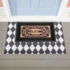 Evergreen Diamond Black And White Layering Mat 11.5 X 9.5 Inches Indoor And Outdoor Decor