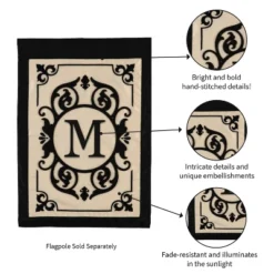 Evergreen Flag Cambridge Chic Letter M Monogram Applique Garden Flag - 12.5" Wide X 18" High 7 Evergreen Flag Cambridge Chic Letter M Monogram Applique Garden Flag - 12.5" Wide X 18" High -Optimal Home Decoration GUEST 8f371990 1804 4555 b720 37233d97deee