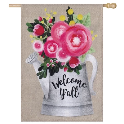 Evergreen (Meadow Creek)Welcom Y'all Floral Can, House Burlap 1 Evergreen (Meadow Creek)Welcom Y'all Floral Can, House Burlap