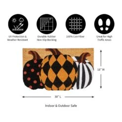 Evergreen Pattern Pumpkins Shaped Indoor Outdoor Natural Coir Doormat 1'6"x2'6" Multicolored -Optimal Home Decoration GUEST 946dfa04 b680 4c1e 9939 04934516cb2a