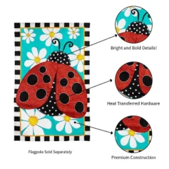 Evergreen Ladybug With Daisies Applique House Flag 28 X 44 Inches Outdoor Decor For Homes And Gardens -Optimal Home Decoration GUEST 958346de dde2 4b82 b6ec 4e6ac6546bbe