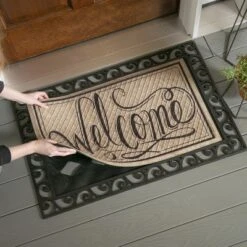 Evergreen Scroll Cutout Embossed Floor Mat Indoor Outdoor Rubber Tray 2'x3' Fits Embossed Doormats Size 30"x18" Black 12 Evergreen Scroll Cutout Embossed Floor Mat Indoor Outdoor Rubber Tray 2'x3' Fits Embossed Doormats Size 30"x18" Black -Optimal Home Decoration GUEST 9653e31e e1ed 4381 a912 30376de610a1