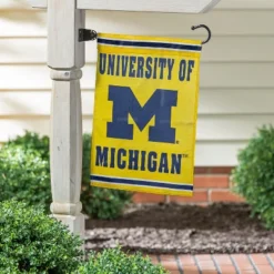 Evergreen Embossed Suede Flag, GDN Size, University Of Michigan