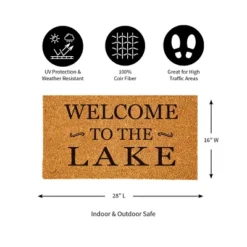 Evergreen 16 X 28 Inches Welcome To The Lake Door Mat | Non-Slip Rubber Backing | Dirt Catching Natural Coir | Indoor And Outdoor Home Decor -Optimal Home Decoration GUEST 97cab290 f0cd 417b 88d3 a35bd4d4f0fa
