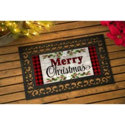 Evergreen Christmas Sentiments Sassafras Indoor Outdoor Switch Doormat 1'10"x10" Beige -Optimal Home Decoration GUEST 981162c3 e626 4734 baff d35dd5cb724e