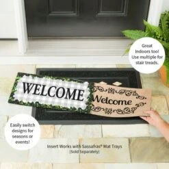 Evergreen Boxwood Framed Plaid Sassafras Indoor Outdoor Switch Doormat 10 X 22 Gray -Optimal Home Decoration GUEST 999dba46 ff95 4fe5 8160 8096c69648fe