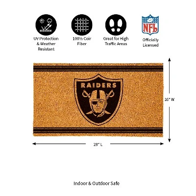 Evergreen Las Vegas Raiders Logo Turf Mat, Brown- 28 X 16 Inches Indoor Outdoor Doormat 2 Evergreen Las Vegas Raiders Logo Turf Mat, Brown- 28 X 16 Inches Indoor Outdoor Doormat - Image 2