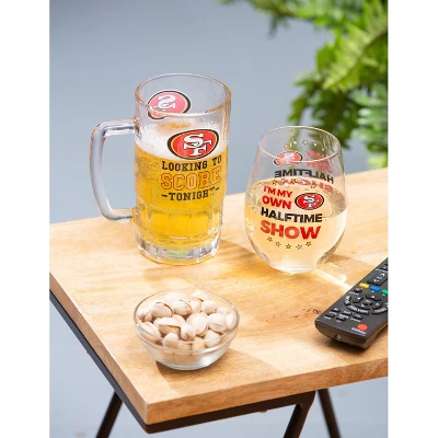 Evergreen San Francisco 49ers, Stemless 17OZ Wine & Beer 16 OZ Gift Set 4 Evergreen San Francisco 49ers, Stemless 17OZ Wine & Beer 16 OZ Gift Set - Image 4