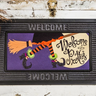 Evergreen Welcome My Pretties Sassafras Indoor Outdoor Switch Doormat 1'10"x10" Purple 1 Evergreen Welcome My Pretties Sassafras Indoor Outdoor Switch Doormat 1'10"x10" Purple