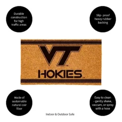Evergreen Virginia Tech Logo Turf Mat, Brown- 28 X 16 Inches Indoor Outdoor Doormat -Optimal Home Decoration GUEST 9e74243c a26f 44d3 b1f9 49dd42be021e