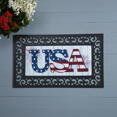 Evergreen USA Fireworks Sassafras Indoor Outdoor Switch Doormat 1'10"x10" Multicolored 2 Evergreen USA Fireworks Sassafras Indoor Outdoor Switch Doormat 1'10"x10" Multicolored - Image 2