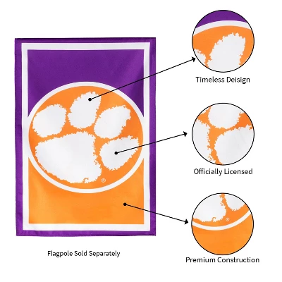 Evergreen Flag, DS New Burlap, Reg, Clemson University 4 Evergreen Flag, DS New Burlap, Reg, Clemson University - Image 4