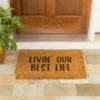 Evergreen Livin' Our Best Life Natural Coir Indoor Outdoor Doormat 1'4"x2'4" Brown