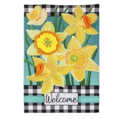 Evergreen Daffodil Garden Garden Burlap Flag 12.5 X 18 Inches Indoor Outdoor Decor