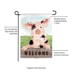 Evergreen Spotted Pig Garden Suede Flag
