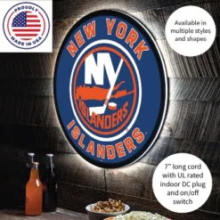 Evergreen Ultra-Thin Edgelight LED Wall Decor, Round, New York Islanders- 23 X 23 Inches Made In USA -Optimal Home Decoration GUEST a604f399 edd2 4c08 bc20 e3a8364baf8d