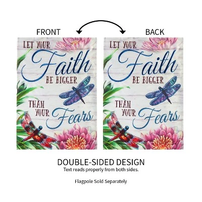 Evergreen Faith Be Bigger Than Fear Garden Linen Flag- 12.5 X 18 Inches Outdoor Decor For Homes And Gardens 4 Evergreen Faith Be Bigger Than Fear Garden Linen Flag- 12.5 X 18 Inches Outdoor Decor For Homes And Gardens - Image 4