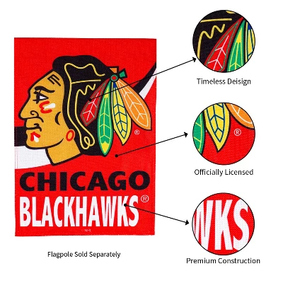 Evergreen Flag, DS New Burlap, Garden, Chicago Blackhawks 4 Evergreen Flag, DS New Burlap, Garden, Chicago Blackhawks - Image 4