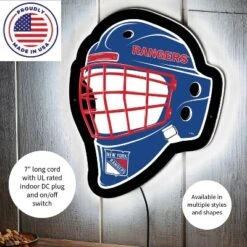 Evergreen Ultra-Thin Edgelight LED Wall Decor, Helmet, New York Rangers- 15.6 X 19 Inches Made In USA -Optimal Home Decoration GUEST a81edc32 80d9 4841 9c1d 48cb98405362