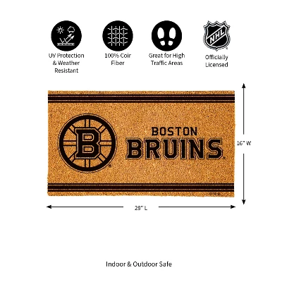 Evergreen Boston Bruins Logo Turf Mat, Brown- 28 X 16 Inches Indoor Outdoor Doormat 2 Evergreen Boston Bruins Logo Turf Mat, Brown- 28 X 16 Inches Indoor Outdoor Doormat - Image 2