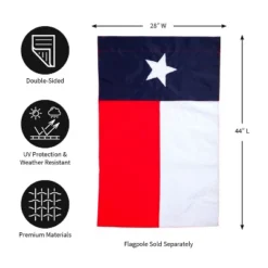Evergreen Flag Texas State Flag House Applique Flag