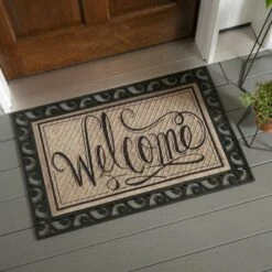 Evergreen Scroll Cutout Embossed Floor Mat Indoor Outdoor Rubber Tray 2'x3' Fits Embossed Doormats Size 30"x18" Black 13 Evergreen Scroll Cutout Embossed Floor Mat Indoor Outdoor Rubber Tray 2'x3' Fits Embossed Doormats Size 30"x18" Black -Optimal Home Decoration GUEST b0d498cb 4e87 4721 bc1d 4f25a2fe9f29