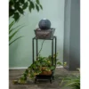 Evergreen Ridged Globe Fountain With Planter Shelf