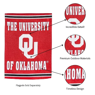 Evergreen Embossed Suede Flag, GDN Size, University Of Oklahoma 3 Evergreen Embossed Suede Flag, GDN Size, University Of Oklahoma - Image 3