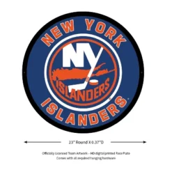 Evergreen Ultra-Thin Edgelight LED Wall Decor, Round, New York Islanders- 23 X 23 Inches Made In USA