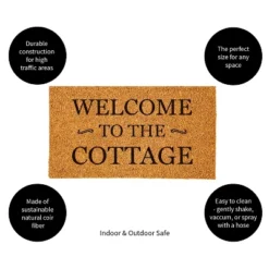 Evergreen 16 X 28 Inches Welcome To The Cottage Door Mat | Non-Slip Rubber Backing | Dirt Catching Natural Coir | Indoor And Outdoor Home Decor -Optimal Home Decoration GUEST b62448ea 5b47 4df7 a59a 45064a894efe