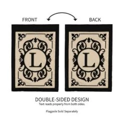 Evergreen Flag Cambridge Chic Letter L Monogram Applique Garden Flag - 12.5" Wide X 18" High -Optimal Home Decoration GUEST b69b5f4f 87ba 4484 9b93 b3570e930bf3