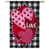 Evergreen Hearts And Love Applique House Flag 28 X 44 Inches Outdoor Decor For Homes And Gardens